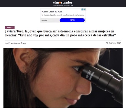 El Mostrador: Javiera Toro, día de la mujer y la niña en la ciencia