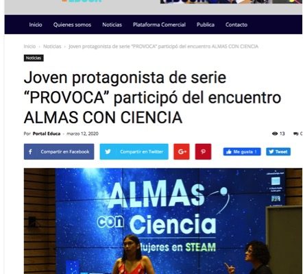 Portal Educa: Protagonista PROVOCA en ALMAs con Ciencia