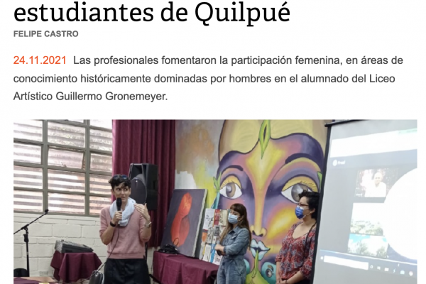 Científicas incentivaron la búsqueda de sus vocaciones a los estudiantes de Quilpué