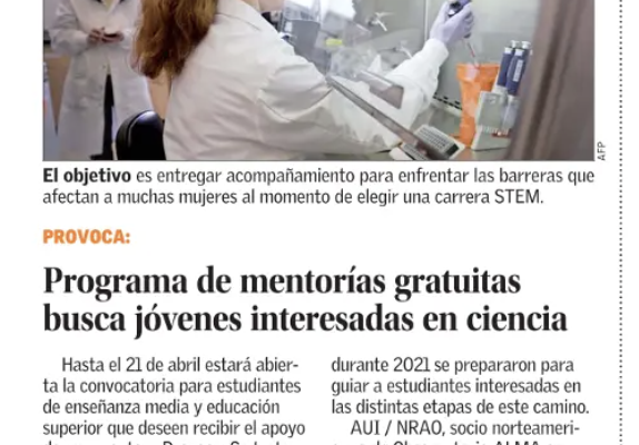 El Mercurio destaca convocatoria a programa de mentoría PROVOCA
