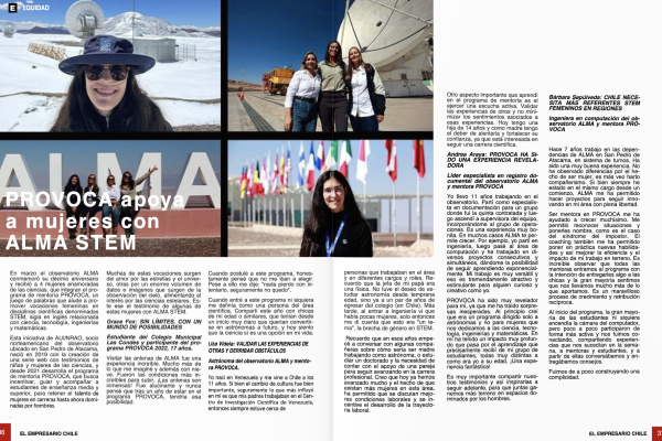 Mentoras del programa PROVOCA visitaron en observatorio ALMA en su aniversario