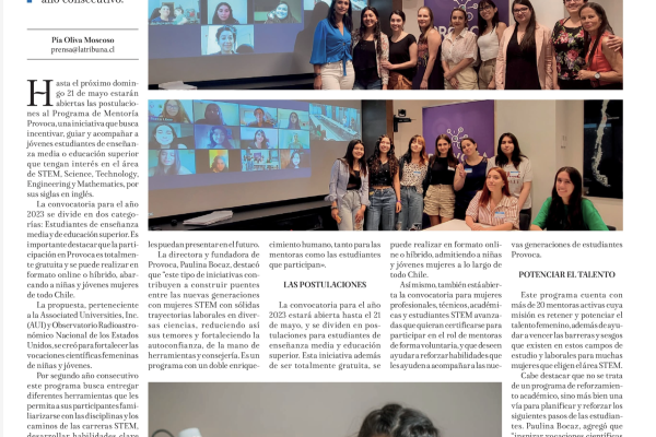 Jóvenes estudiantes con vocación STEM buscan inspirar a las nuevas generaciones de chilenas