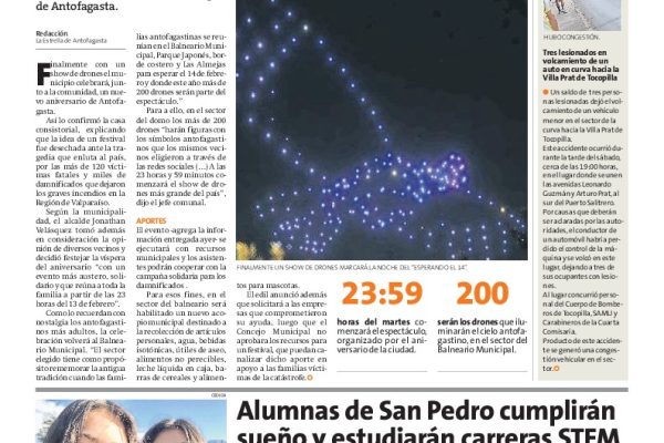 Estudiantes de PROVOCA de San Pedro de Atacama, fueron destacadas en diario regional por Día de la Mujer y la Niña en la Ciencia